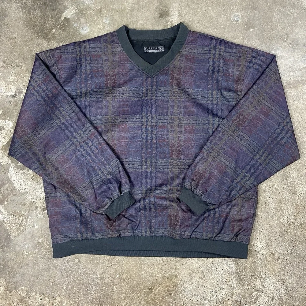 Vintage 90s Forrester's Outerwear Reversible Windbreaker Size XL Purple Pullover